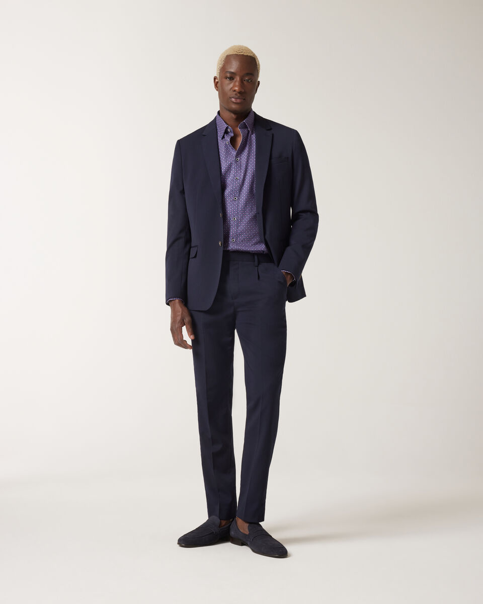 Geo Print Dress Shirt, Navy, hi-res